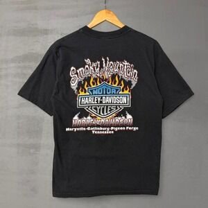 Vintage Harley Davidson Smokey Mountains Tennessee Black Shirt Medium